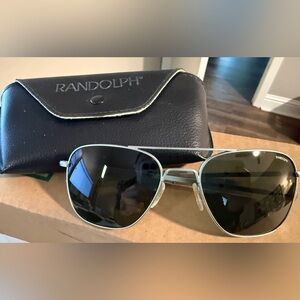 Randolph Engineering Silver and Black Sunglasses
